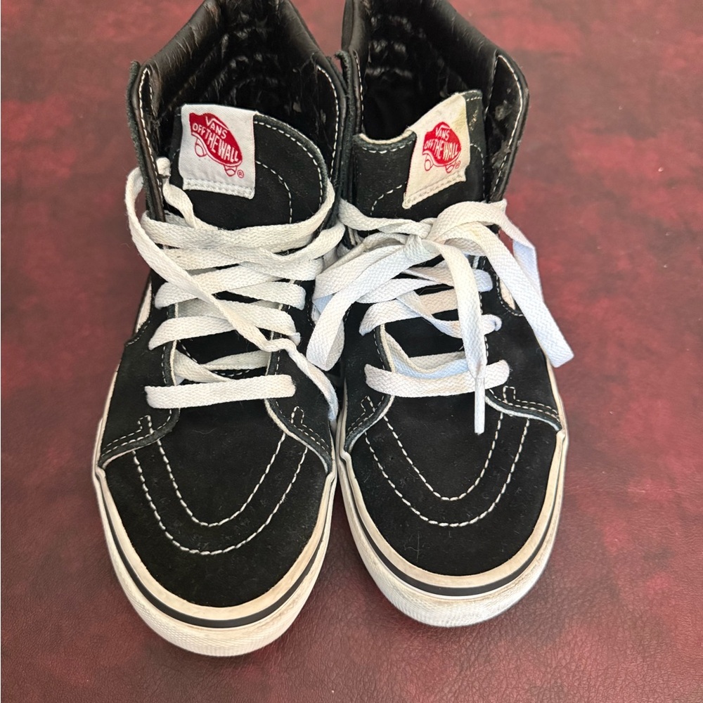 Vans Kids Black and White High-Top Sneakers